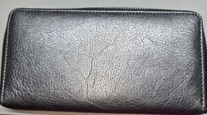Gianni Chiarini Firenze Silver Metallic Zip Around Wallet, Made In Italy